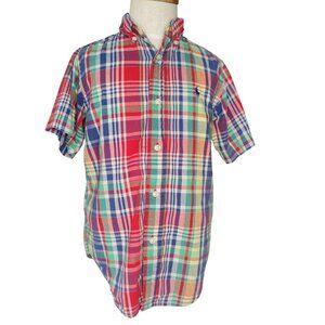 Polo Ralph Lauren Toddler Boys Button Down Shirt Sz 5 Madras Plaid Check Vintage